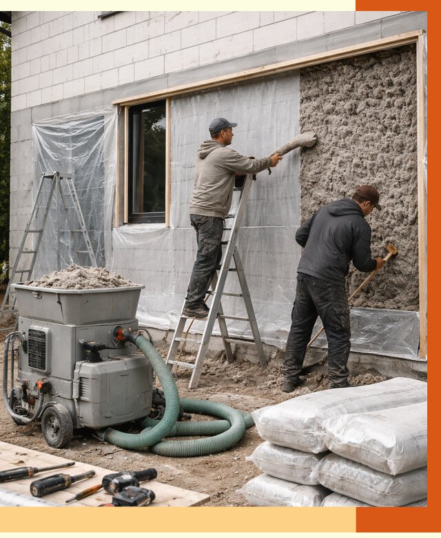 Утепление дома из газобетона эковатой в Череповце от 4599 руб./м2 | ТепломастерЧрп