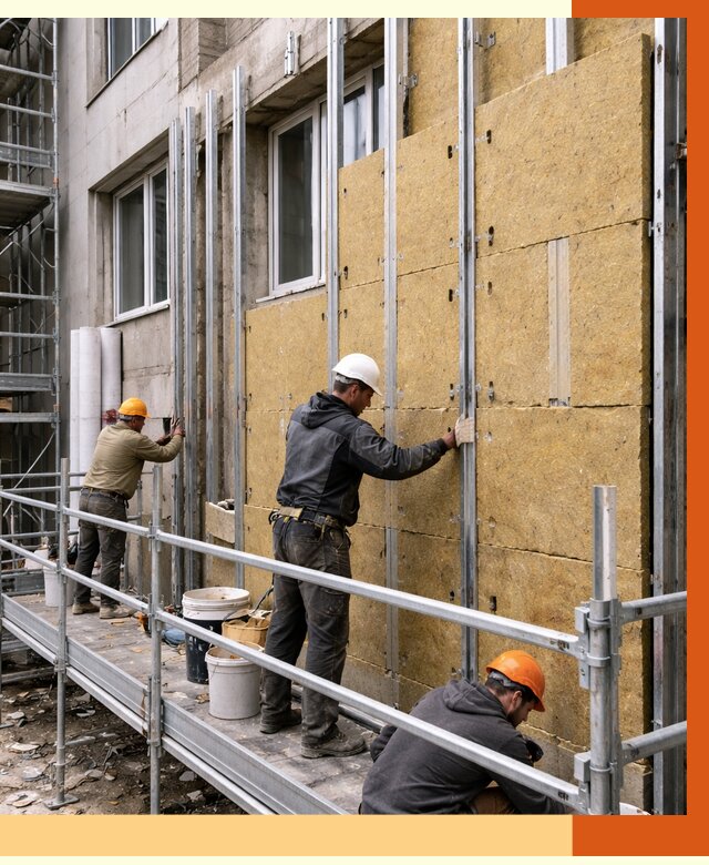 Утепление вентилируемого фасада в Череповце от 5724 руб/м2 — монтаж и утепление вентфасад | ТепломастерЧрп